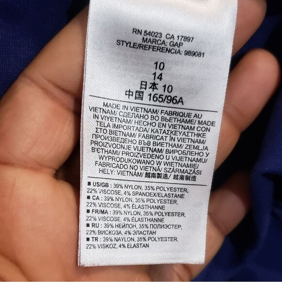 Vintage Gap Blue Box Pleated Dress Size 10 - Picture 6 of 10